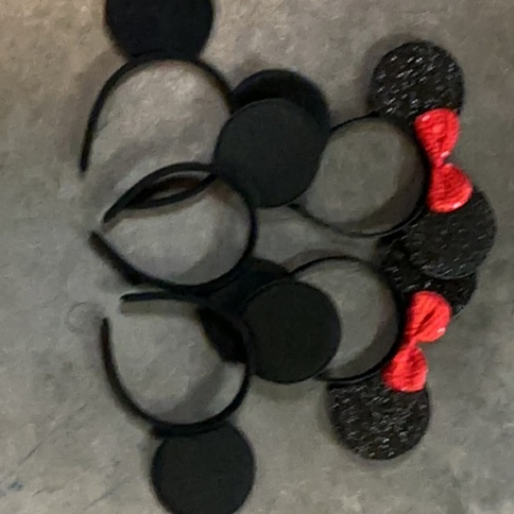 Black Minnie Style Sequin Bow Headband